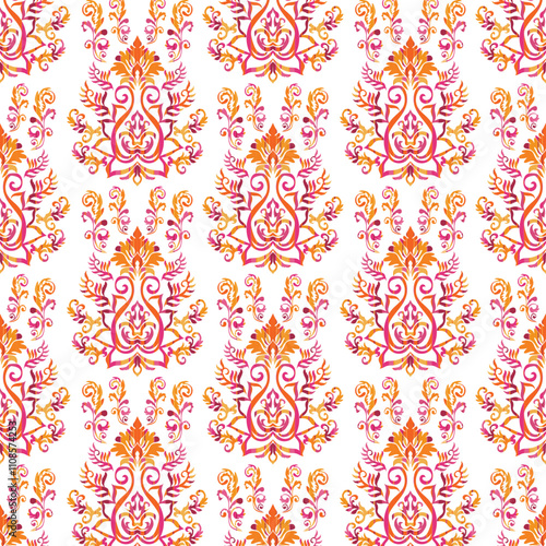 Abstract ethnic ikat pattern.Design for background, wallpaper, vector illustration, fabric, clothing, batik, carpet, embroidery.