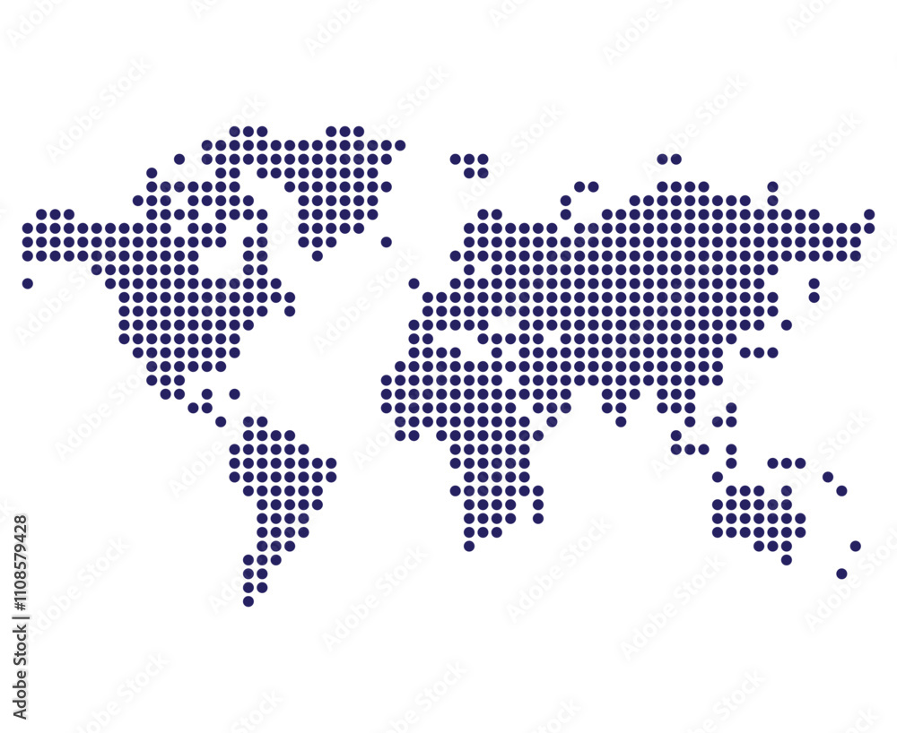 Fototapeta premium Landscape Dotted World Map Vector Infographic Design