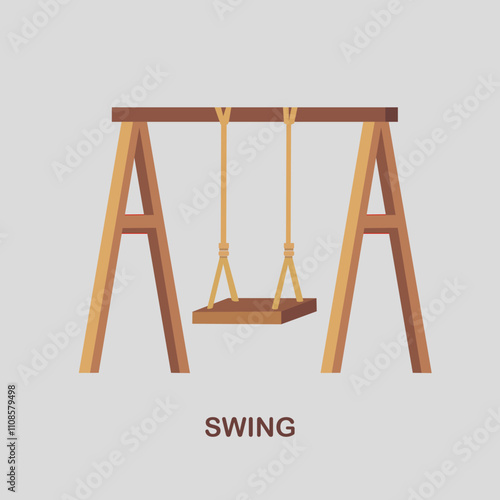 hand drawn playground swing 