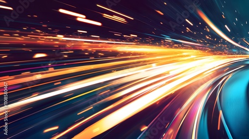 Abstract Speed Light Streaks Dynamic Energy Flow