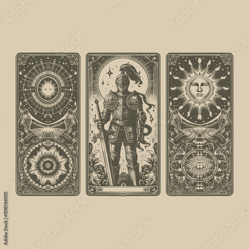 unique knight ouija tarot playing card tattoo