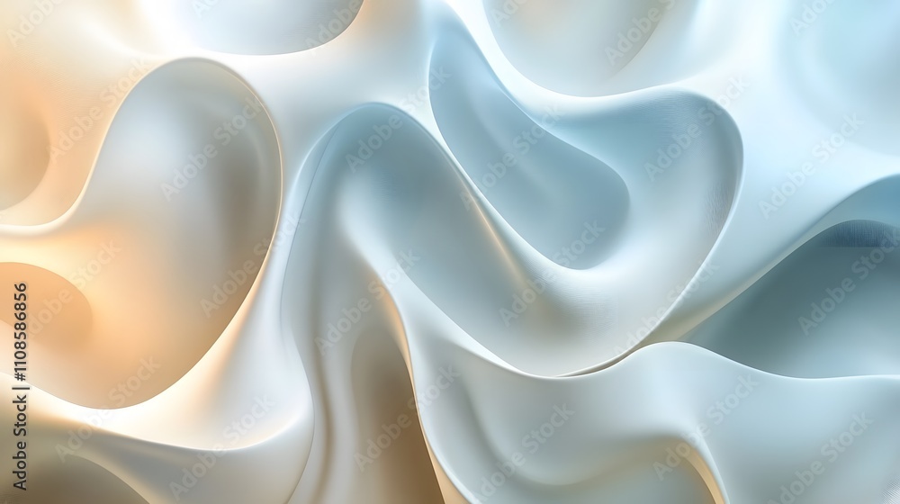 Obraz premium Abstract Beige and Blue Wave Pattern Design