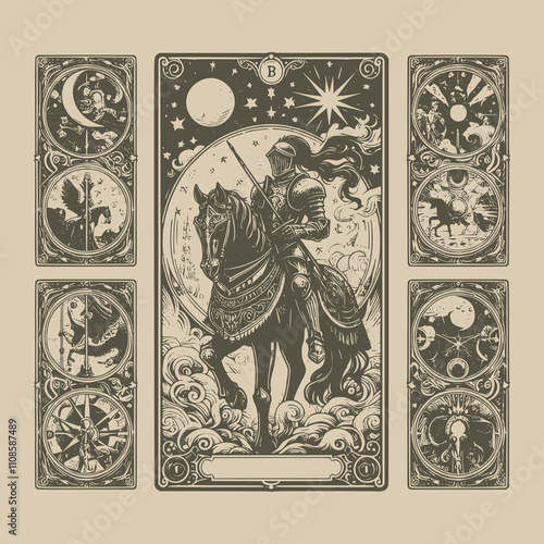 celestial knight ouija tarot playing card tattoo