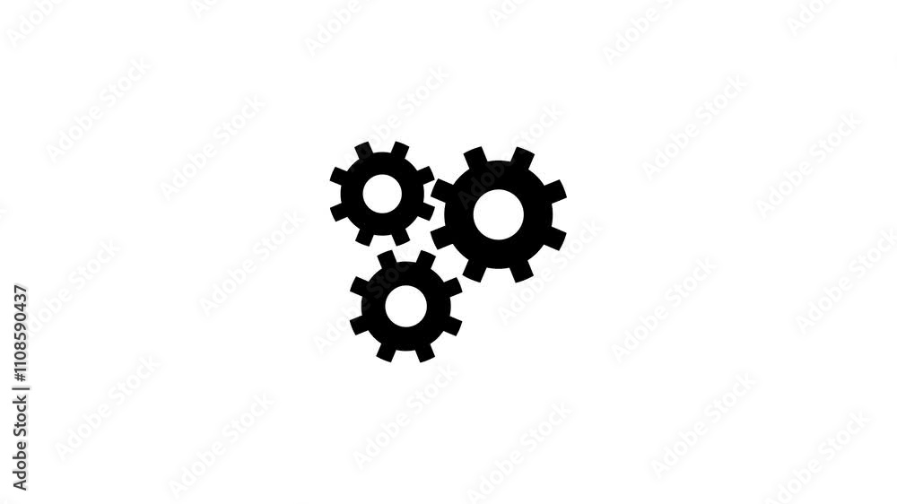 Rotating Gears, Cogwheel Loop Animation. Matte Channel Video. Rotating Gears, Cogwheel Loop Animation. Matte Channel Video.