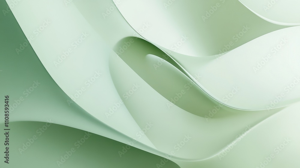 Fototapeta premium Abstract Green Wave Background Smooth, Elegant 3D Rendered Curves for Design Projects
