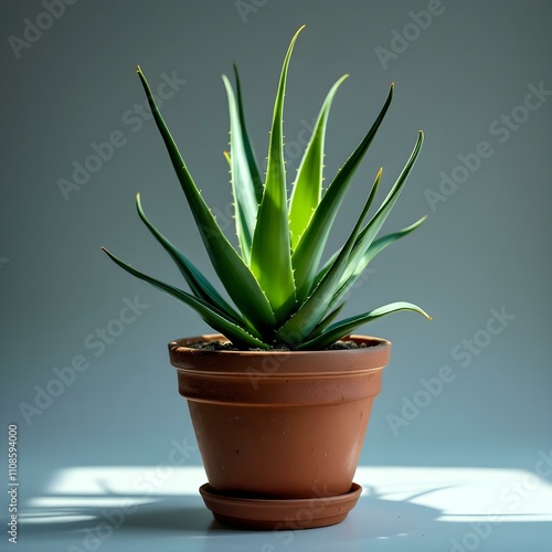 Wallpaper Mural Aloe vera plant in a pot isolated on white background Torontodigital.ca