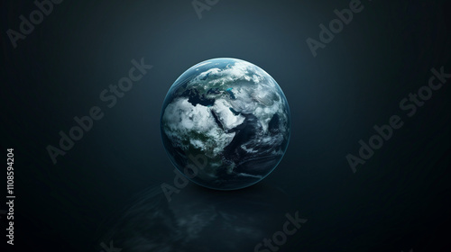 Global Financial Data Visualization with Futuristic Elements and Illuminated Earth with Futuristic Connections photo