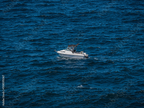 Photos Small Cabin Cruiser Trolling In Large Seas