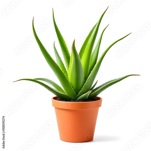 Wallpaper Mural Aloe vera plant in a pot isolated on white background Torontodigital.ca