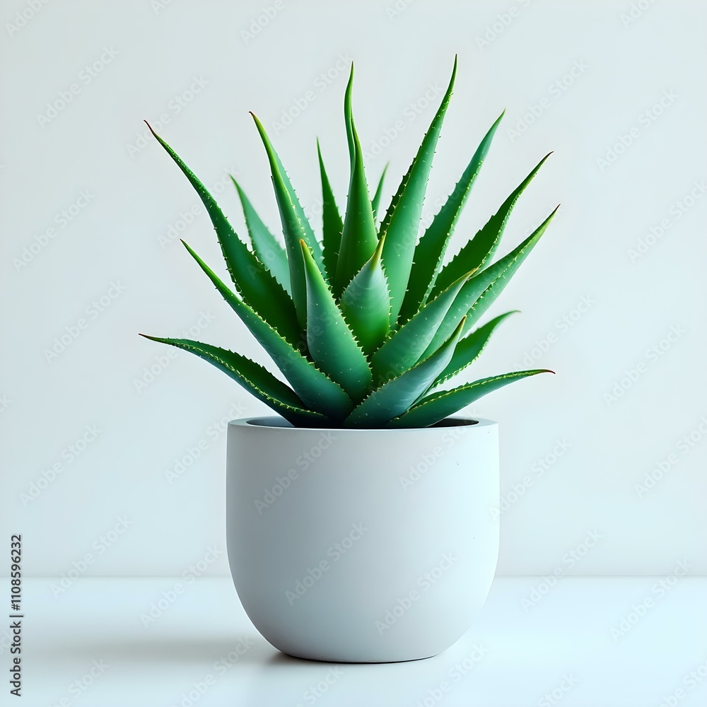 Aloe vera plant in a pot isolated on white background Aloe vera plant in a pot isolated on white background