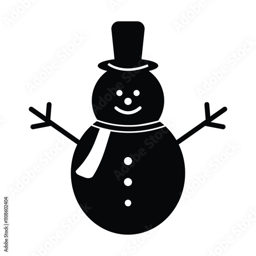 Christmas winter cold snowman icon vector on white background