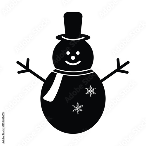 A snowman icon vector on white background