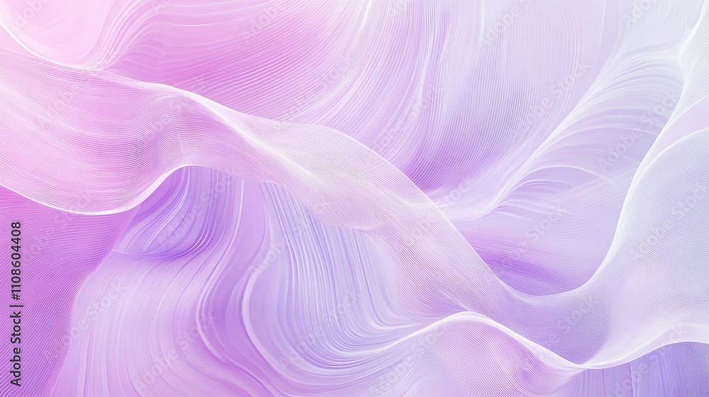 Obraz premium Abstract Lavender and White Wave Background Soft, Elegant, Flowing Lines for Design and Branding