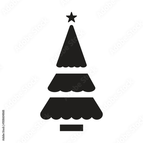 A Christmas tree with a prominent star at the top