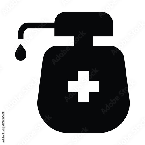 Antiseptic vector icon Hygiene Virus hand care icon vector on white background