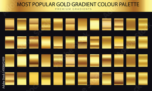 Luxury gold gradients collection vector. Golden gradients set of metallic festive gold vector colors.