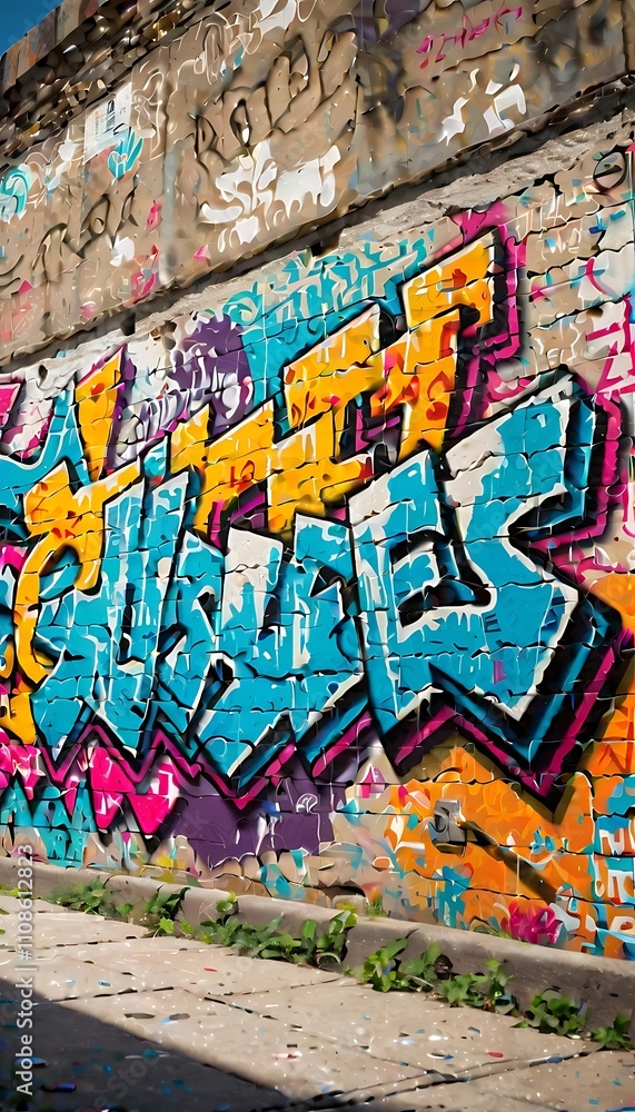 Fototapeta premium A Mural of Motion Framed by Nature’s Embrace