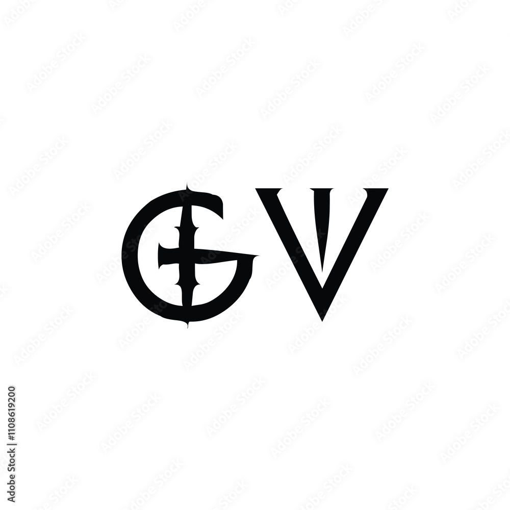 GV monogram logo design letter text name symbol monochrome logotype alphabet character simple logo GV monogram logo design letter text name symbol monochrome logotype alphabet character simple logo