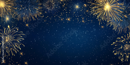 Wallpaper Mural Amazing colorful display of fireworks on black backgound Torontodigital.ca