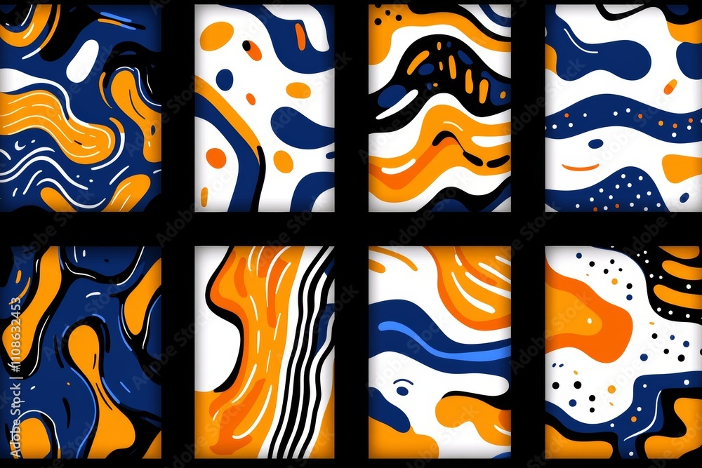 Obraz premium Modern digital artwork featuring vibrant organic patterns, full of dynamic and imaginative design, delivers a striking visual impact with a playful and lively atmosphere.