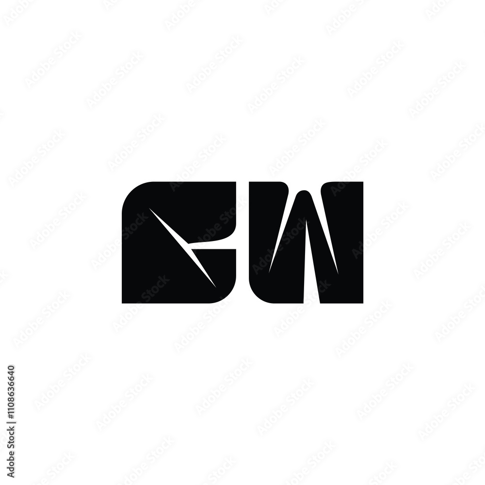 Obraz premium GW monogram logo design letter text name symbol monochrome logotype alphabet character simple logo