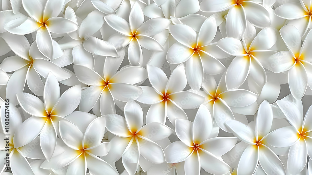 Fototapeta premium Close-up of beautiful white plumeria flowers