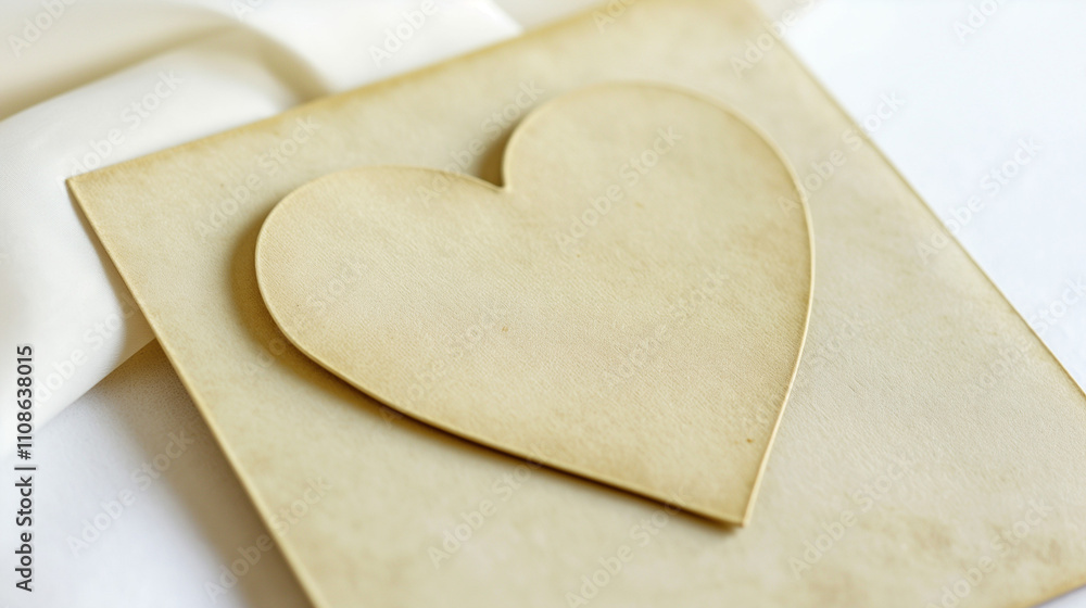 Obraz premium Symbolic heart-shaped organ donation card on white background, clean and simple design with subtle glow representing hope and life-saving potential.