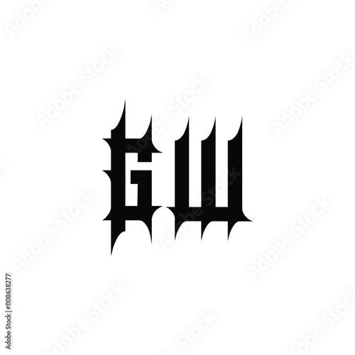 GW monogram logo design letter text name symbol monochrome logotype alphabet character simple logo photo