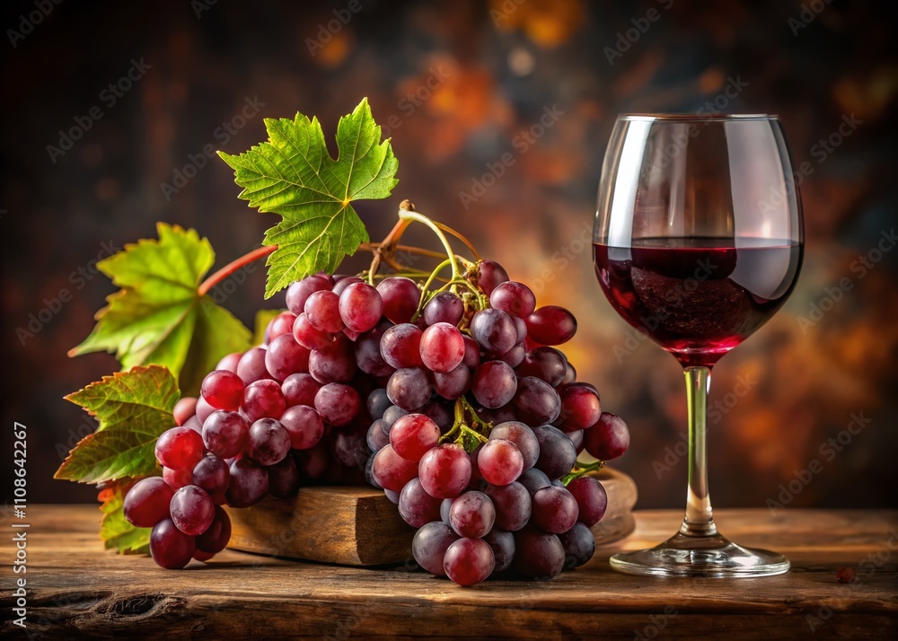 Still Life Grapes Wine Deep Focus AI Art, High Detail Still Life Grapes Wine Deep Focus AI Art, High Detail