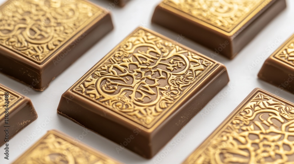 Fototapeta premium Dubai-Themed Chocolate Box with Arabic Calligraphy