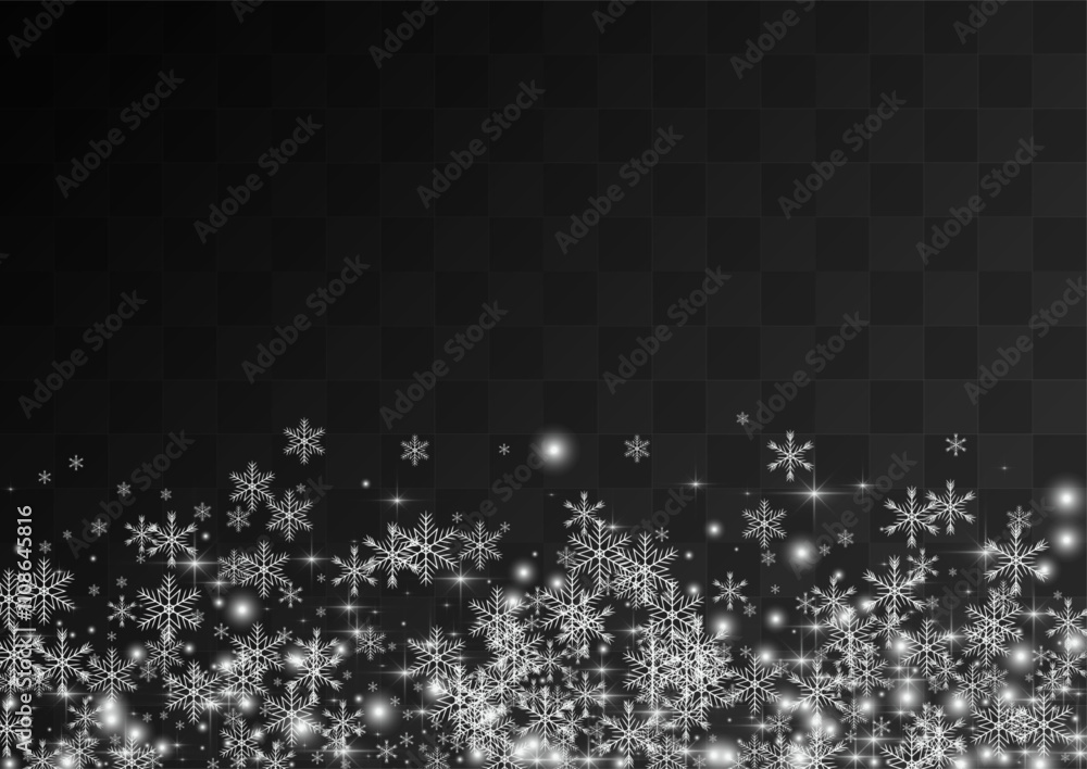 Obraz premium White_snowflakes_on_transparent_background_132.eps
