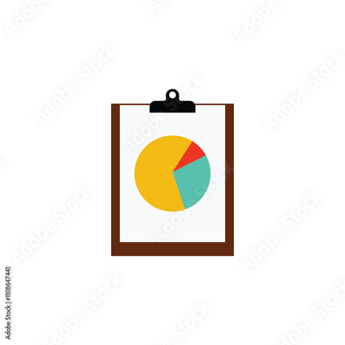 Graph Report Vector Icon on white background.