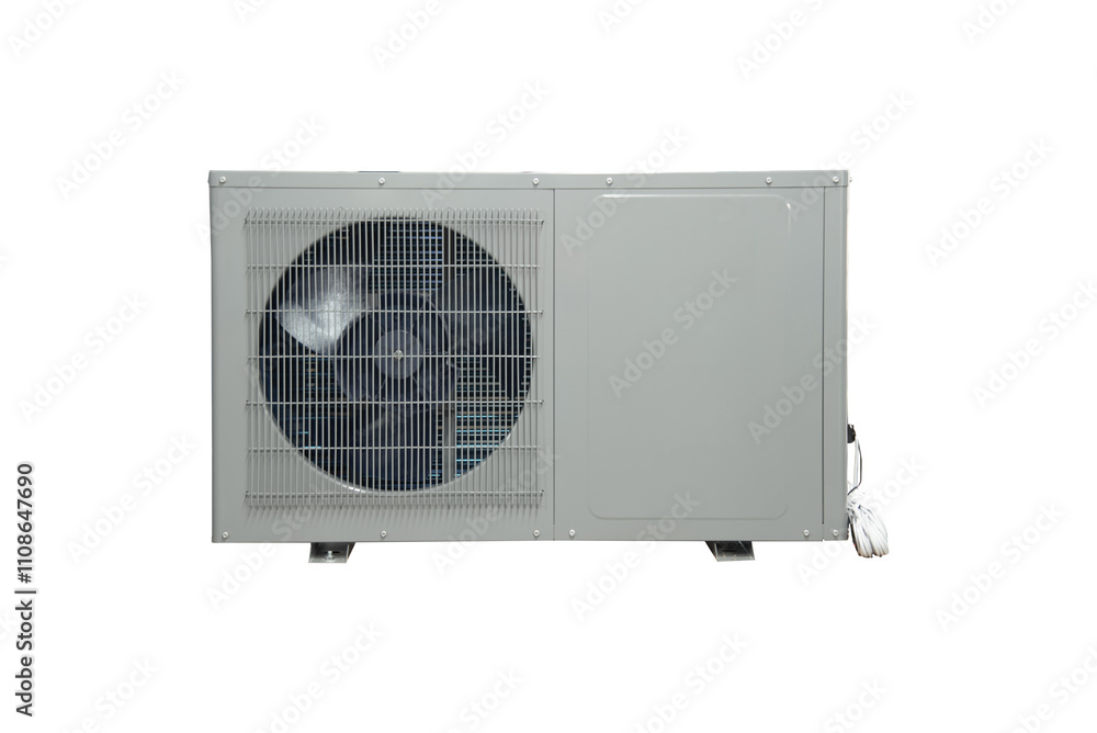 Obraz premium Air conditioning - Heat pump - Inverter. Outdoor unit isolated on white background.