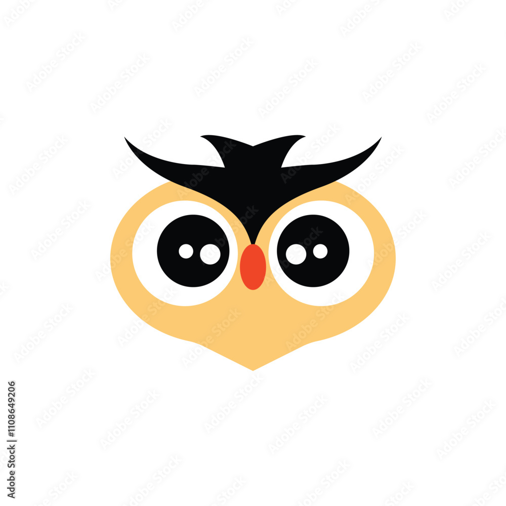 Obraz premium Adobe Illustrator Artwork, Owl head vector icon design on white background