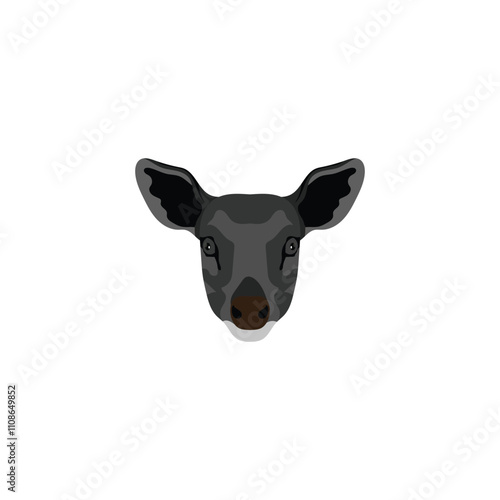 Roe Deer head Stock Illustration on white background.