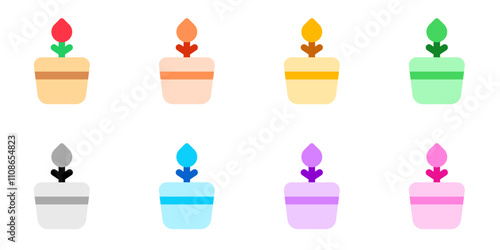 Editable potted flower, plant vector icon. Gardening, landscaping, horticulture. Part of a big icon set family. Perfect for web and app interfaces, presentations, infographics, etc