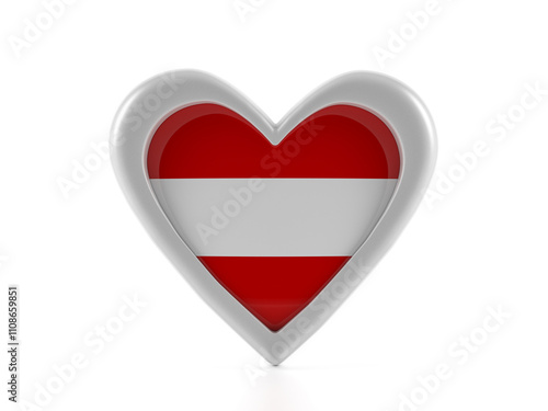 Heart shaped Austria flag Free Download Heart shaped Austria flag - GFXLoad