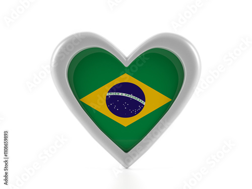 Free Download Heart shaped Brazil flag - GFXLoad