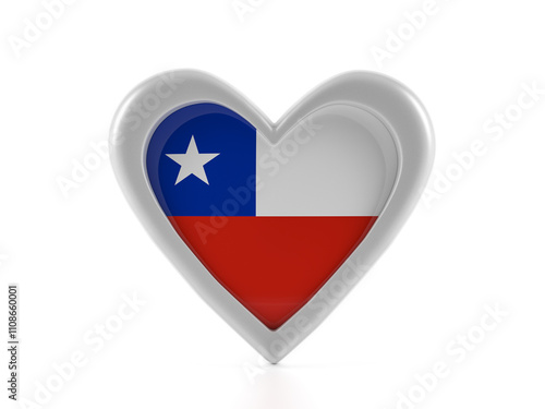 Free Download Heart shaped Chile flag - GFXLoad