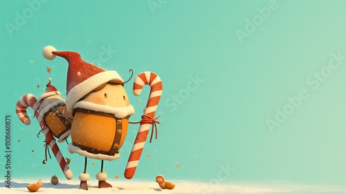Magical Candy Cane Characters Enchanting Scene