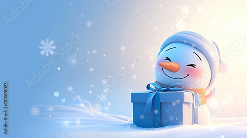 Joyful Snowman Character Mittens