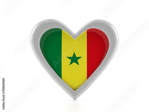 Free Download Heart shaped Senegal flag - GFXLoad