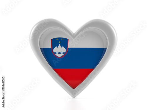 Heart shaped Slovenia flag Free Download Heart shaped Slovenia flag - GFXLoad