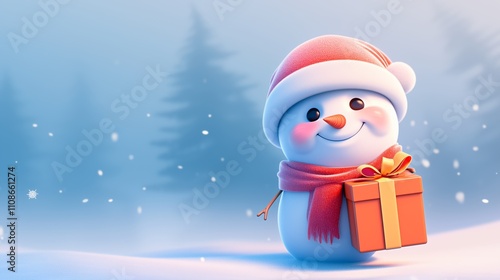 Adorable Snowman Character Winter Hat