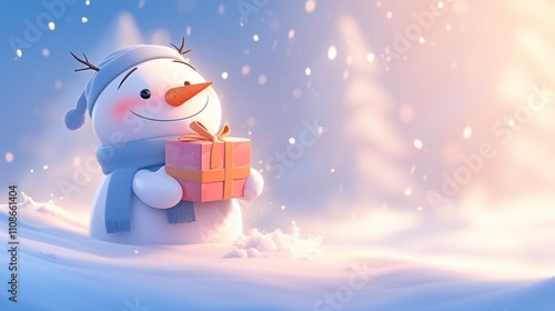 Festive Snowman Character Cartoon Character
