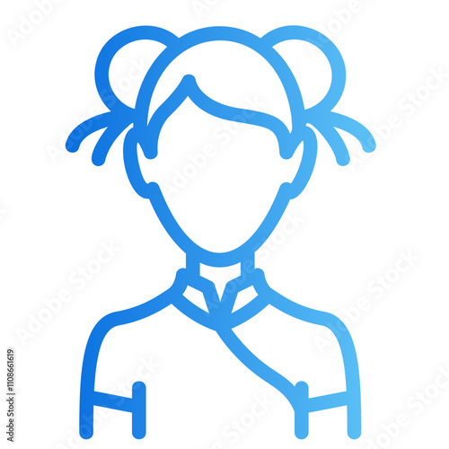 Chinese girl Gradient icon