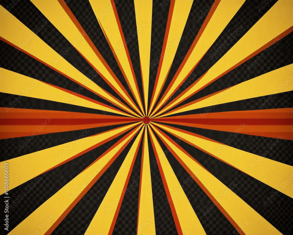 Obraz premium Vibrant rays of orange and yellow radiate from central point, creating dynamic and energetic background. contrasting colors evoke sense of warmth and excitement