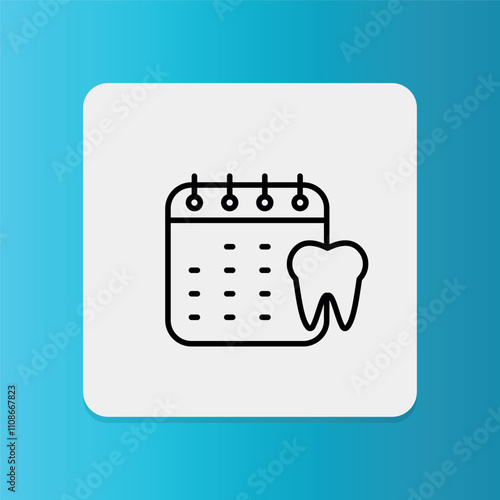 Dental examination schedule icon. Editable stroke. Vector illustration
