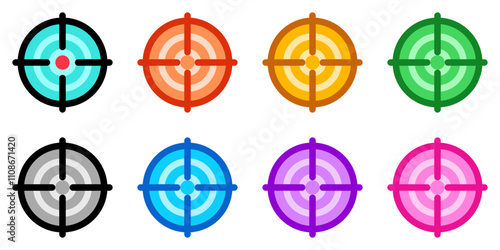 Editable shooting game, target, focus vector icon. Video game, game elements. Part of a big icon set family. Perfect for web and app interfaces, presentations, infographics, etc