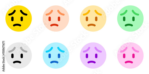 Editable worry, sad face expression emoticon vector icon. Part of a big icon set family. Part of a big icon set family. Perfect for web and app interfaces, presentations, infographics, etc